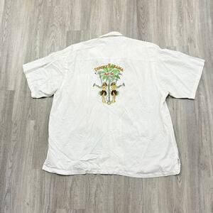 Tommy Bahama Hawaiian Shirt Mens 2XL XXL Floral Silk Loop Aloha Pin Up Girl